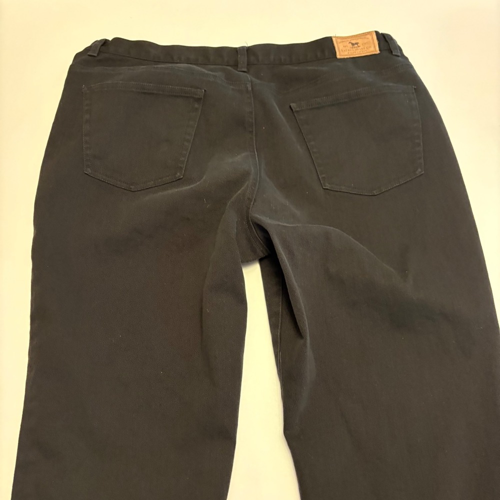Lauren Ralph Lauren Jeans Co Womens 18W Black Straight Leg Stretch Denim Pants